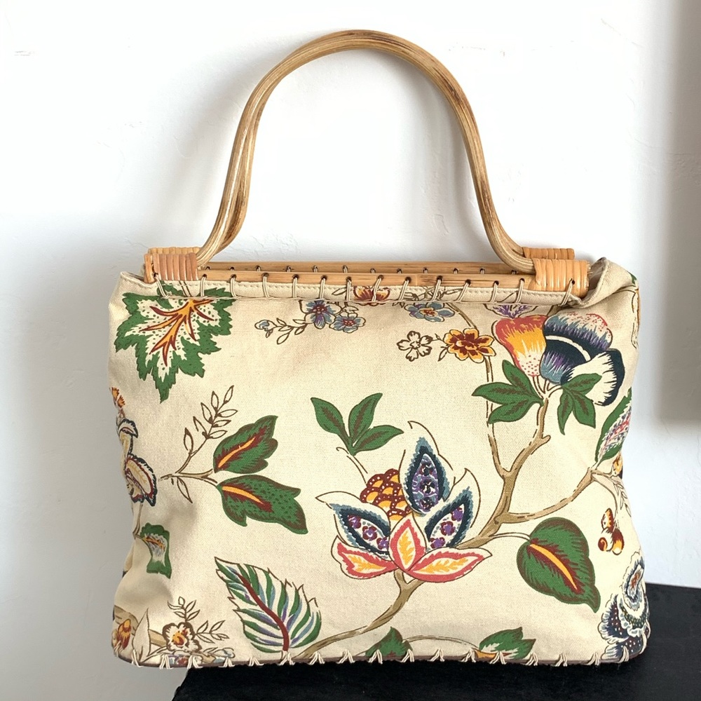 New Unique Canvas With Wood Handles Bag